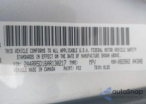 2010 Chrysler Town & Country Touring from USA, damaged, VIN 2A4RR5D16AR130217